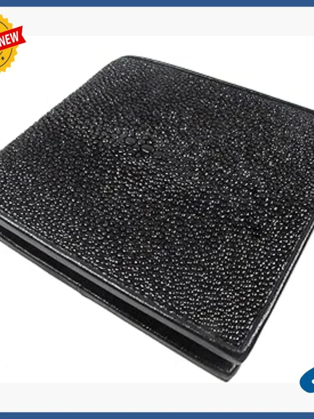 Genuine Stingray Leather Bifold Wallet with 6 Card Slots